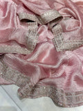 Kinzal Tissue Saree Crushed saree Partywear sari