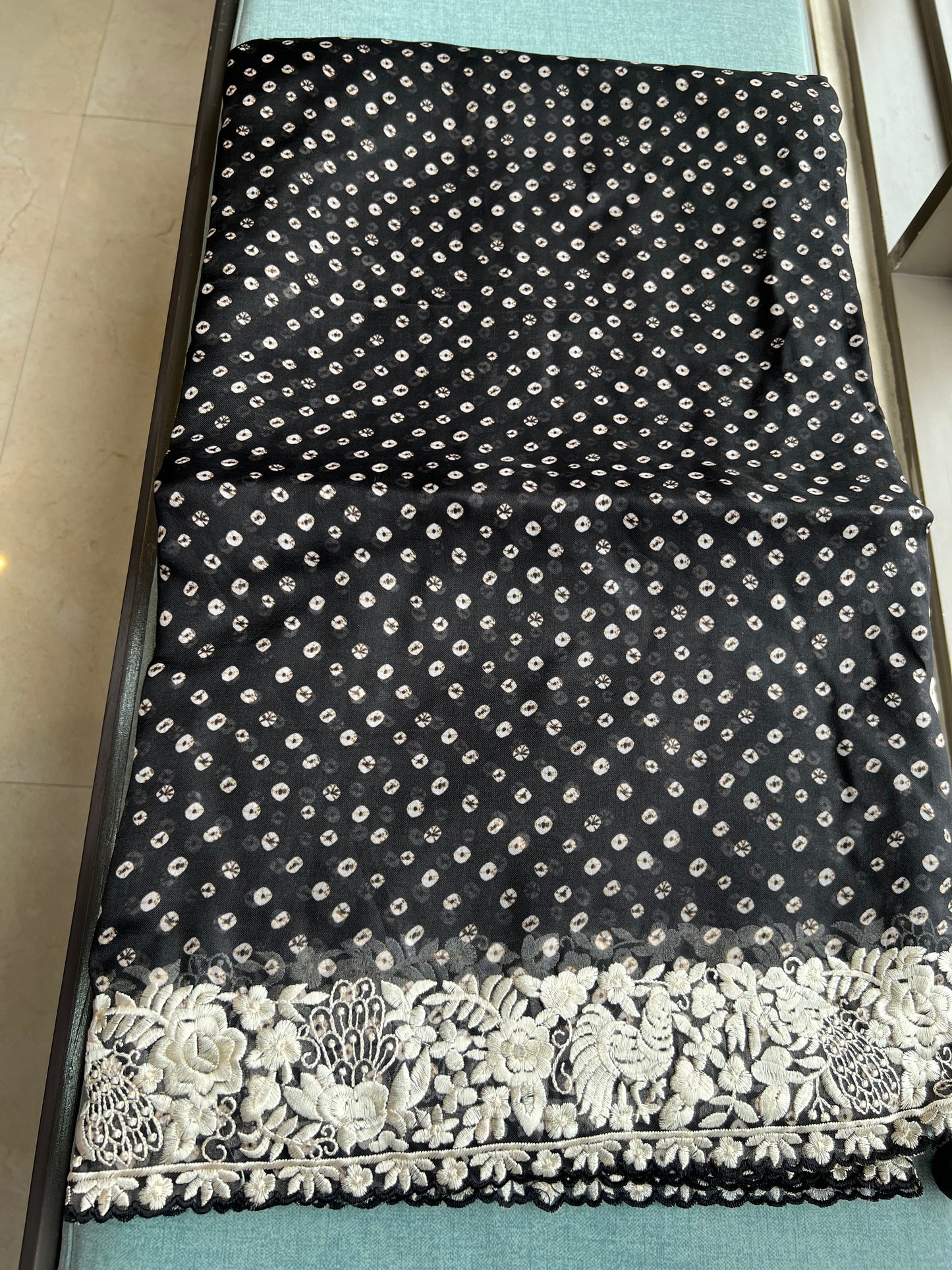 Black Organza Saree parsi inspired border saree blouse - Saffronfashionindia