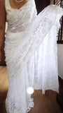 White Royal Classy Saree Embroidered sarees