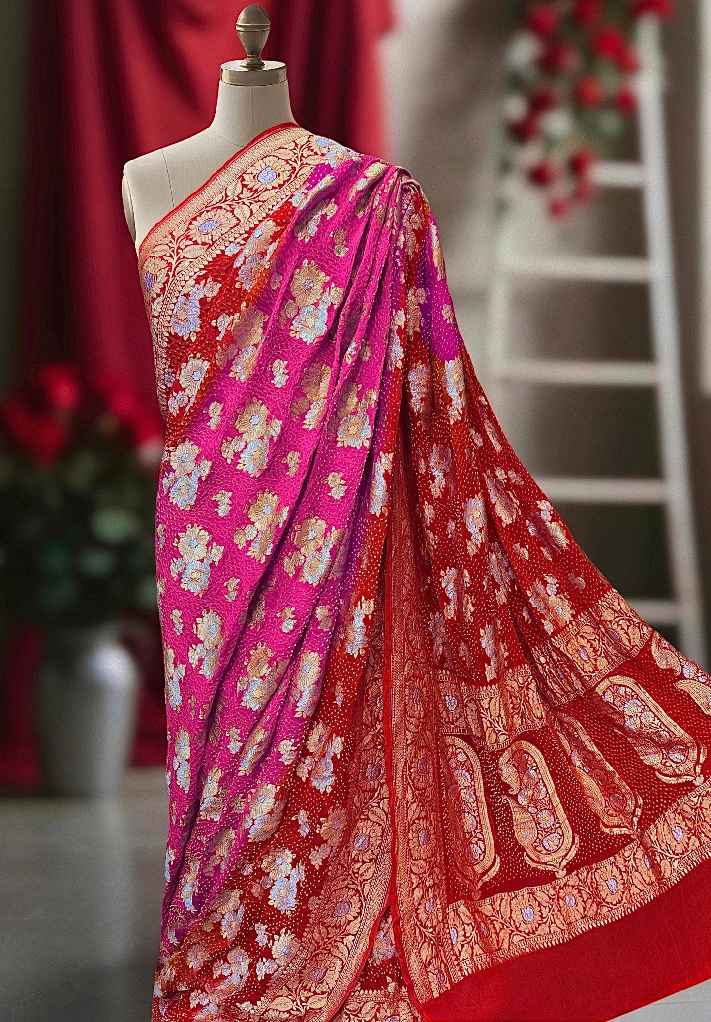 Sona Rupa khaddi gorgette saree Indian sarees handmade sari blouse SaffronFashion