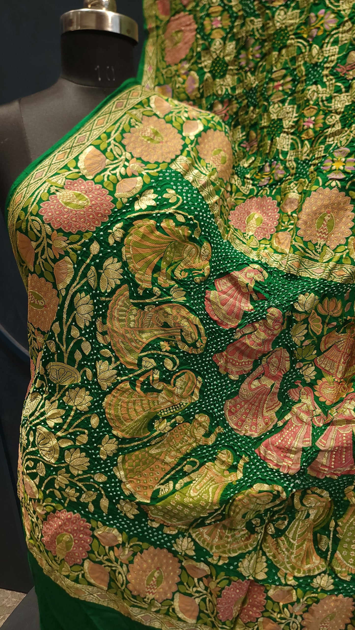 Banarsi Khaddi Gorgette saree traditional Indian heritage saree blouse - Saffronfashionindia