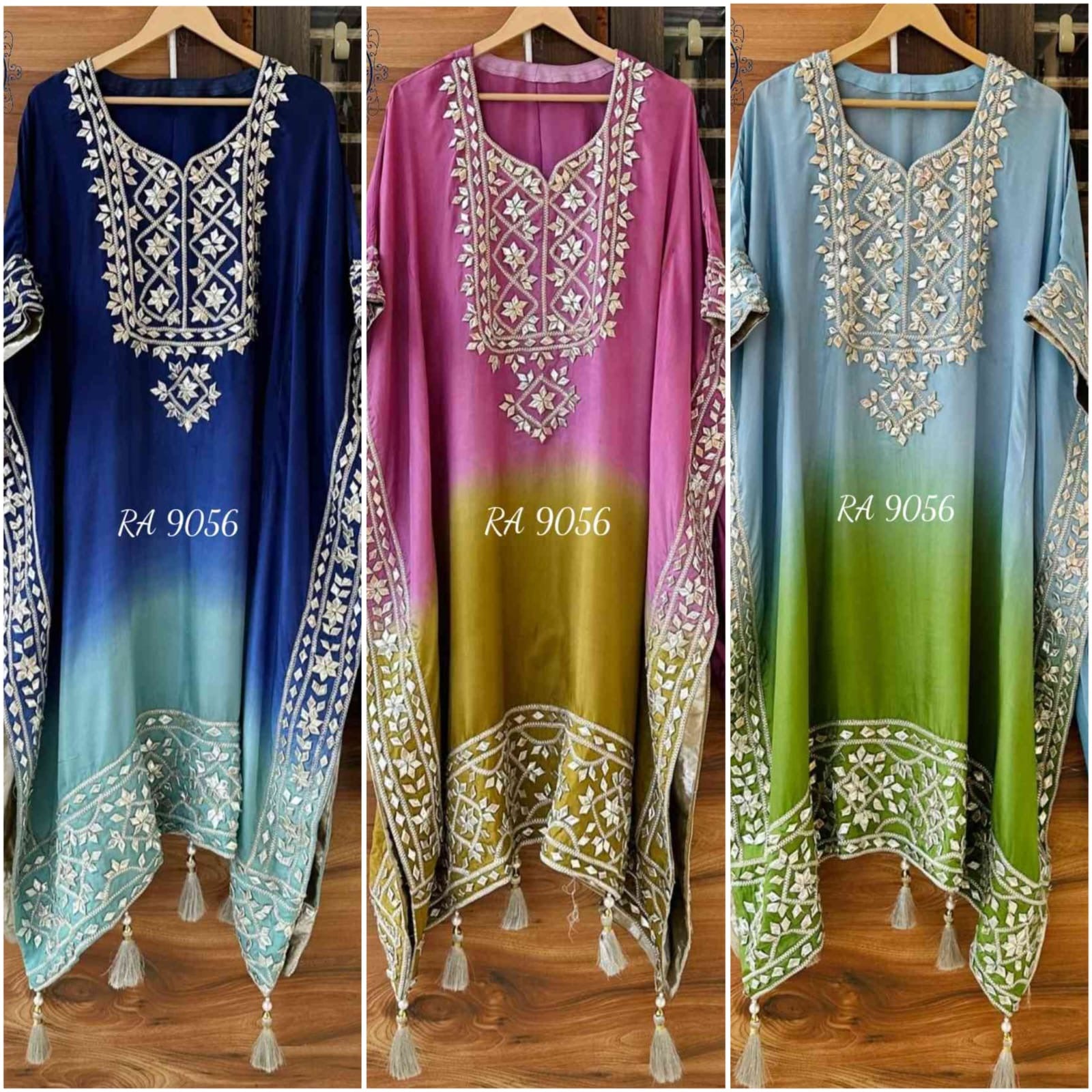 Kaftan Set Gottapatti kaftan party wear dresses - Saffronfashionindia