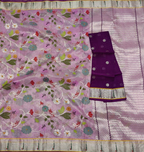 Lavender zari Kota saree Indian saree