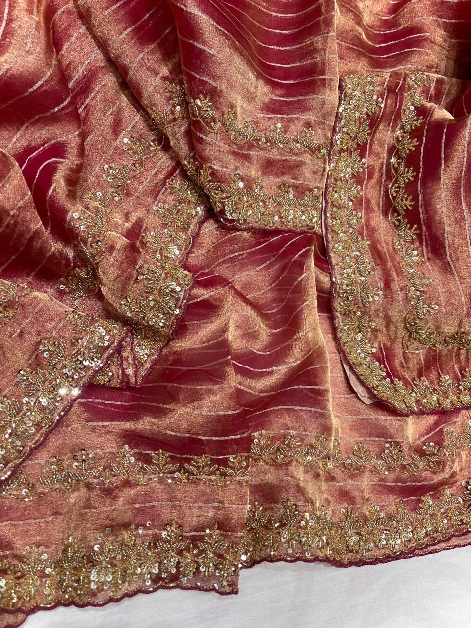 Ravish Tissue saree Handwork Saree Women Classy sarees - Saffronfashionindia