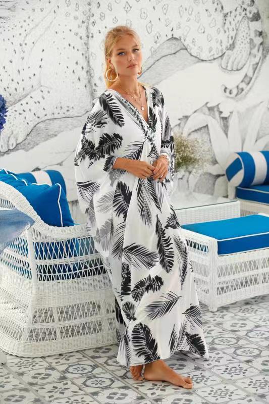 European And American Women's Seaside Vacation Robe Beach Dress Long Skirt - Saffronfashionindia