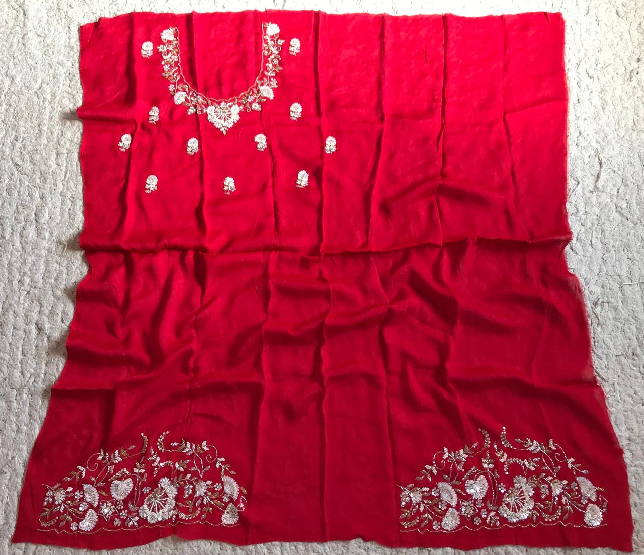 Tissue Organza Saree Banarsi luxury saree Partywear sari - Saffronfashionindia