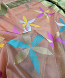 Peach saree Kora iktara sarees blouse Indian sari SaffronFashion