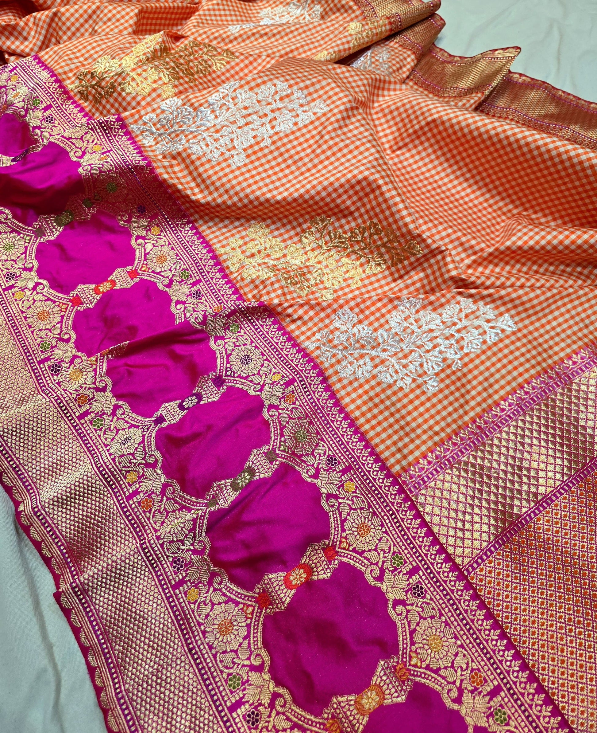 Vahisha Ektara saree Indian traditional sarees katan silk sari Saffronfashionindia