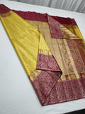 Yellow Kanjeevaram saree Indian traditional saree blouse