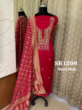 Mirror Handwork Chinon Salwar suit Indian dress