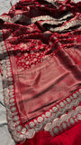 Red Wedding Munga Silk Saree Bridal Sarees