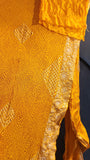 Yellow banarsi zari bandhej saree/saree for women