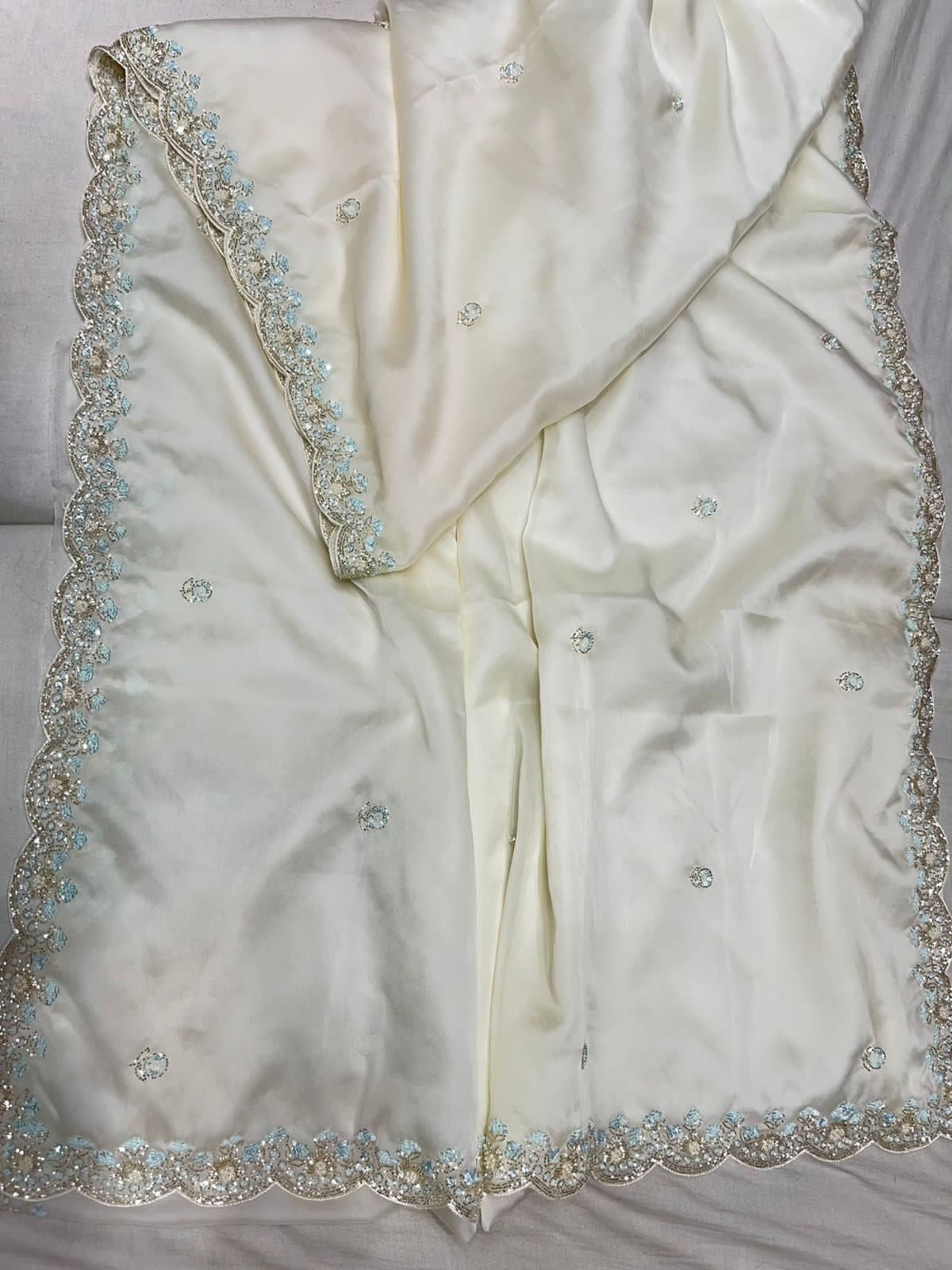 Sequins organza saree Indian saree - Saffronfashionindia