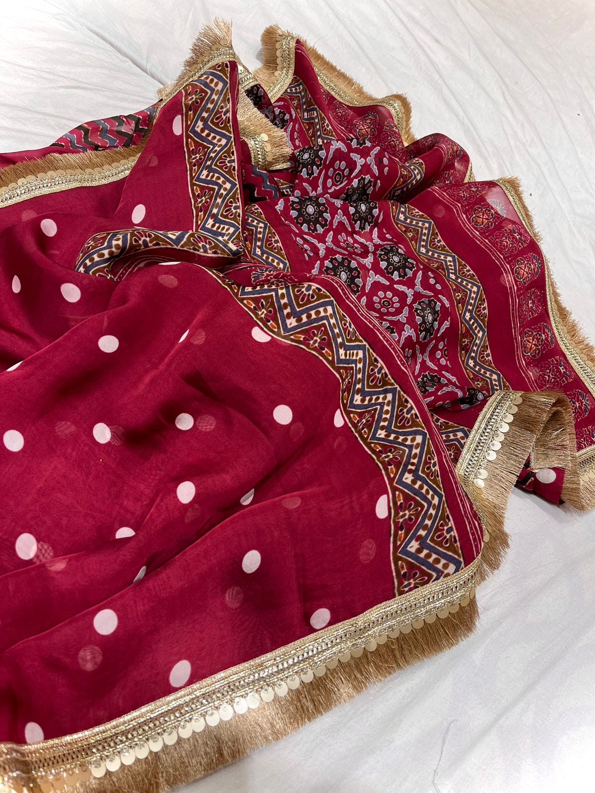 Printed Organza Saree Partywear sarees lace sari - Saffronfashionindia