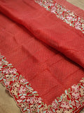 Multi bandhej printed inspired organza silk sarees