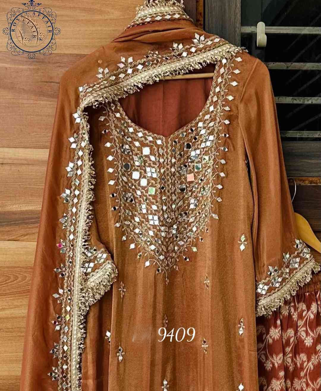 Ravika shimmer dress tissue dress  Indian dress embroidered set SaffronFashion