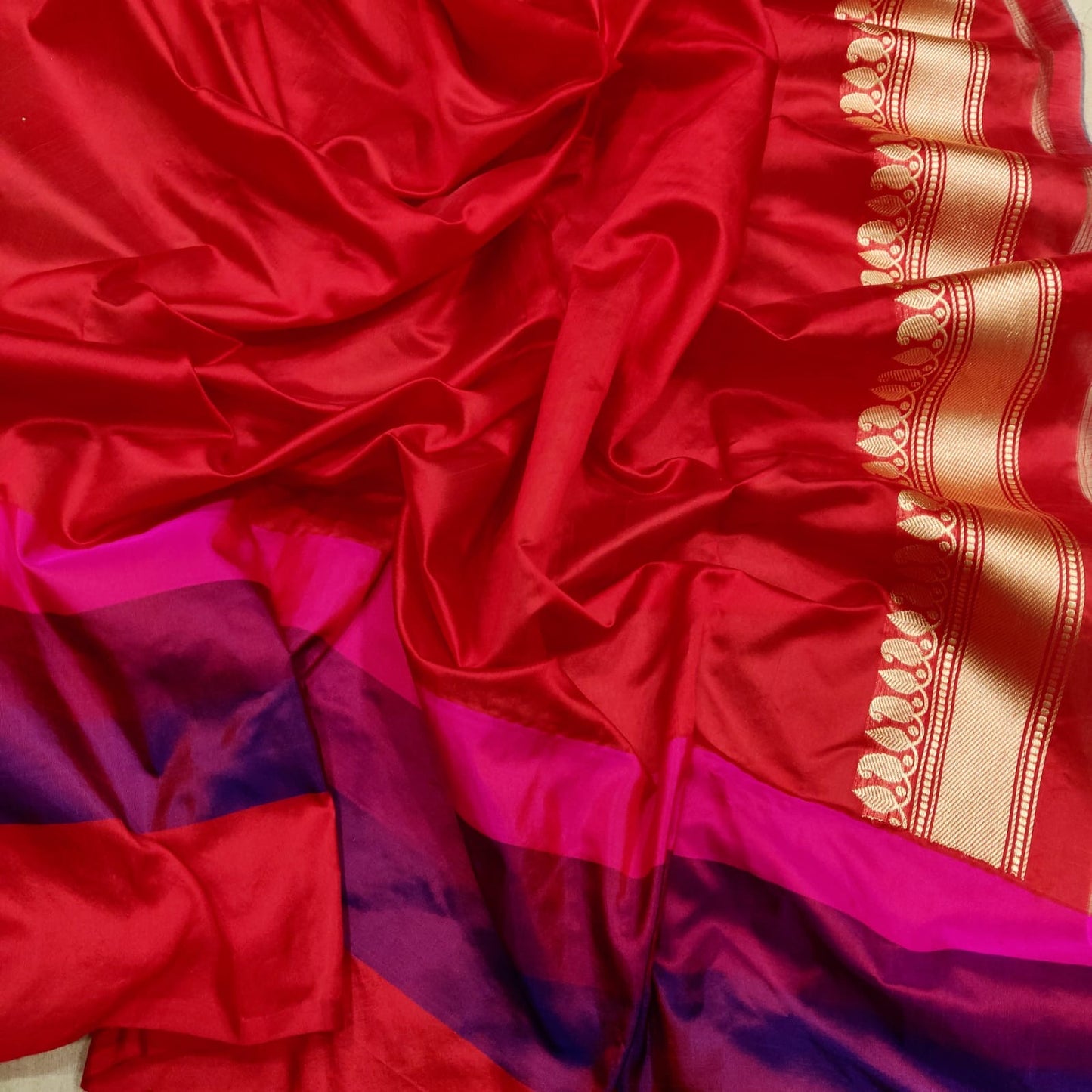 Lavina Kora Handwoven Kadwa saree - Saffronfashionindia