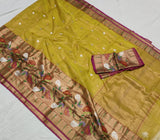 Malkina zari tissue Indian traditional saree