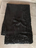 Celebrity inspired black satin organza saree Partywear sarees