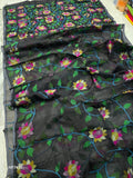 Black Tantuj Jamdani saree Bengal traditional sarees