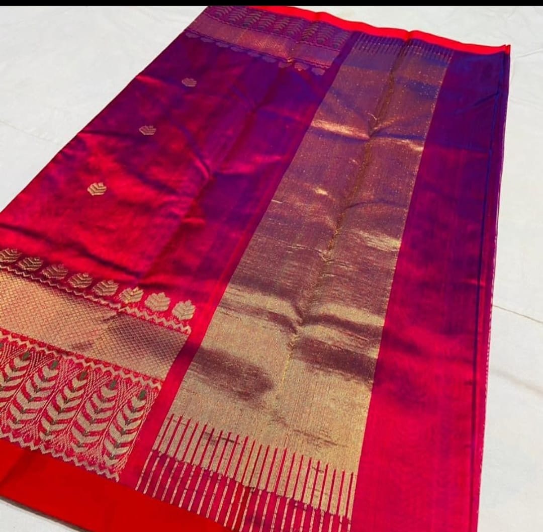Vinisha Chanderi handloom saree pattu silk saree SaffronFashion