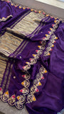 Purple Gajji Silk Saree Luxury Silk Saree blouse