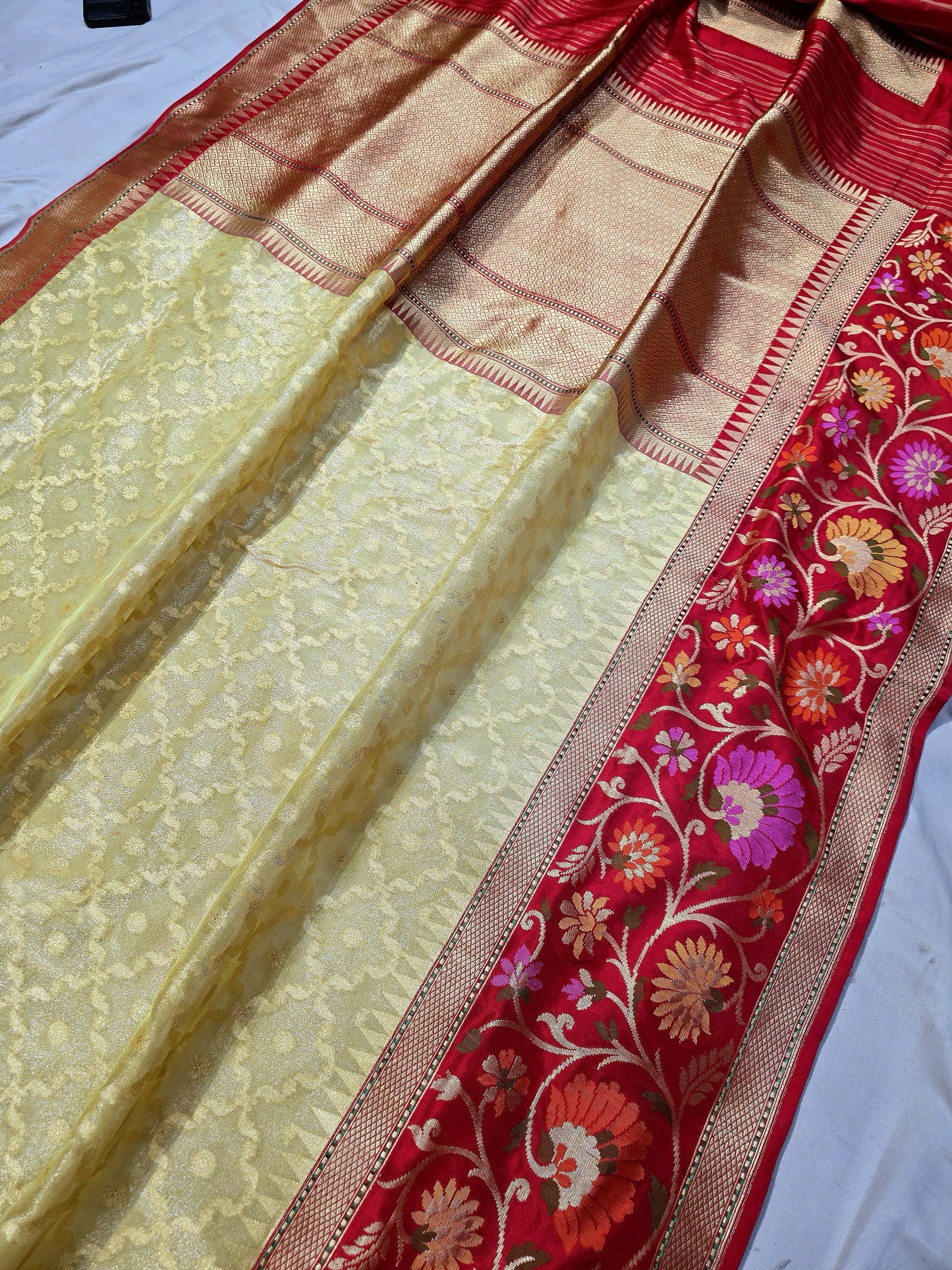 Vahiba Banarsi saree handwoven sarees blouse Indian sari SaffronFashion