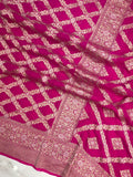 Pink Gorgette Khaddi dupatta waterzari dupatta