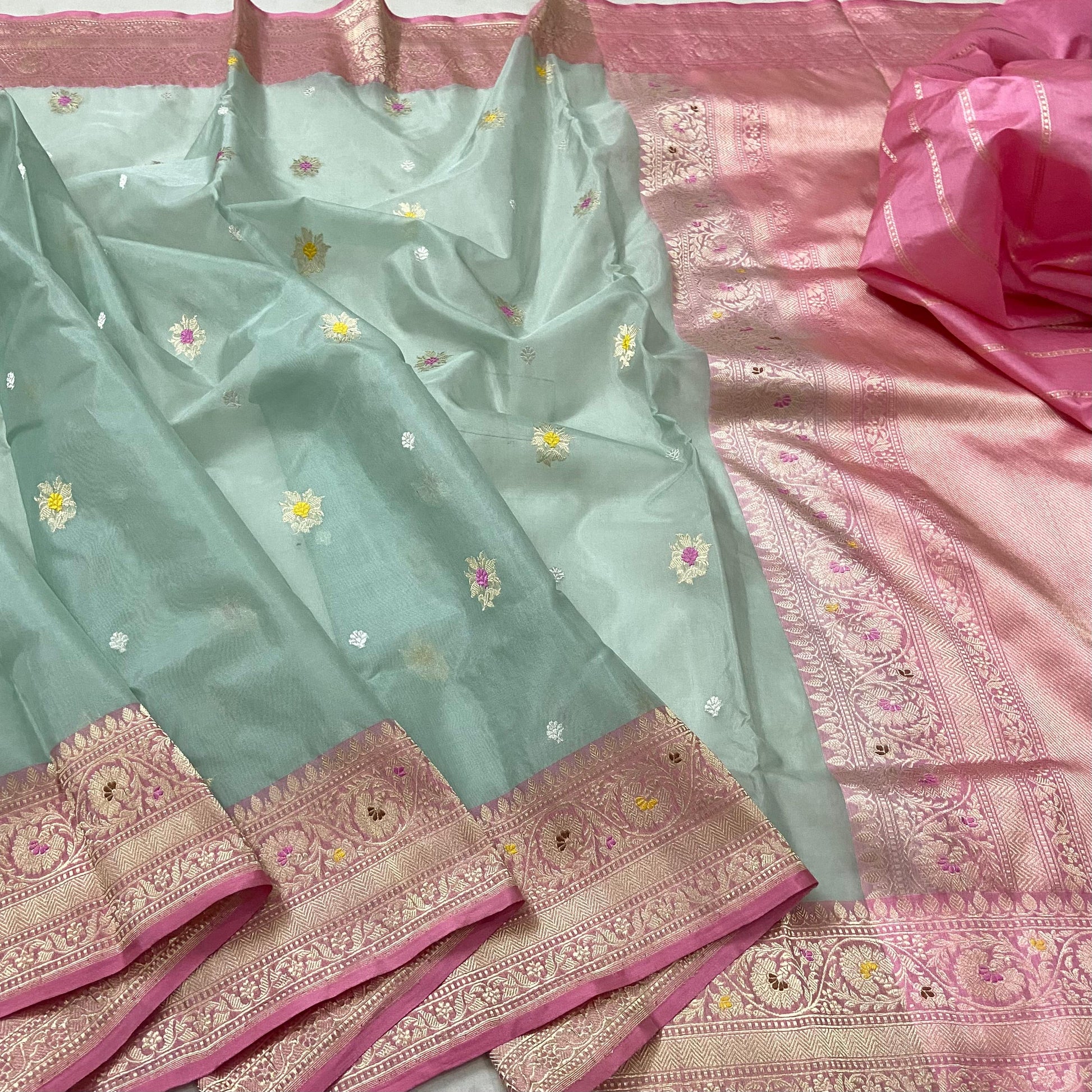 Kora Banarsi saree Minakari saree kadwa sarees - Saffronfashionindia