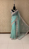 Oluquent organza saree Partywear saree blouse