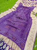 Purple dupatta bandhej dupatta neemjari dupatta SaffronFashion