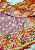 Exclusive banarsi Katan Meenakari sarees