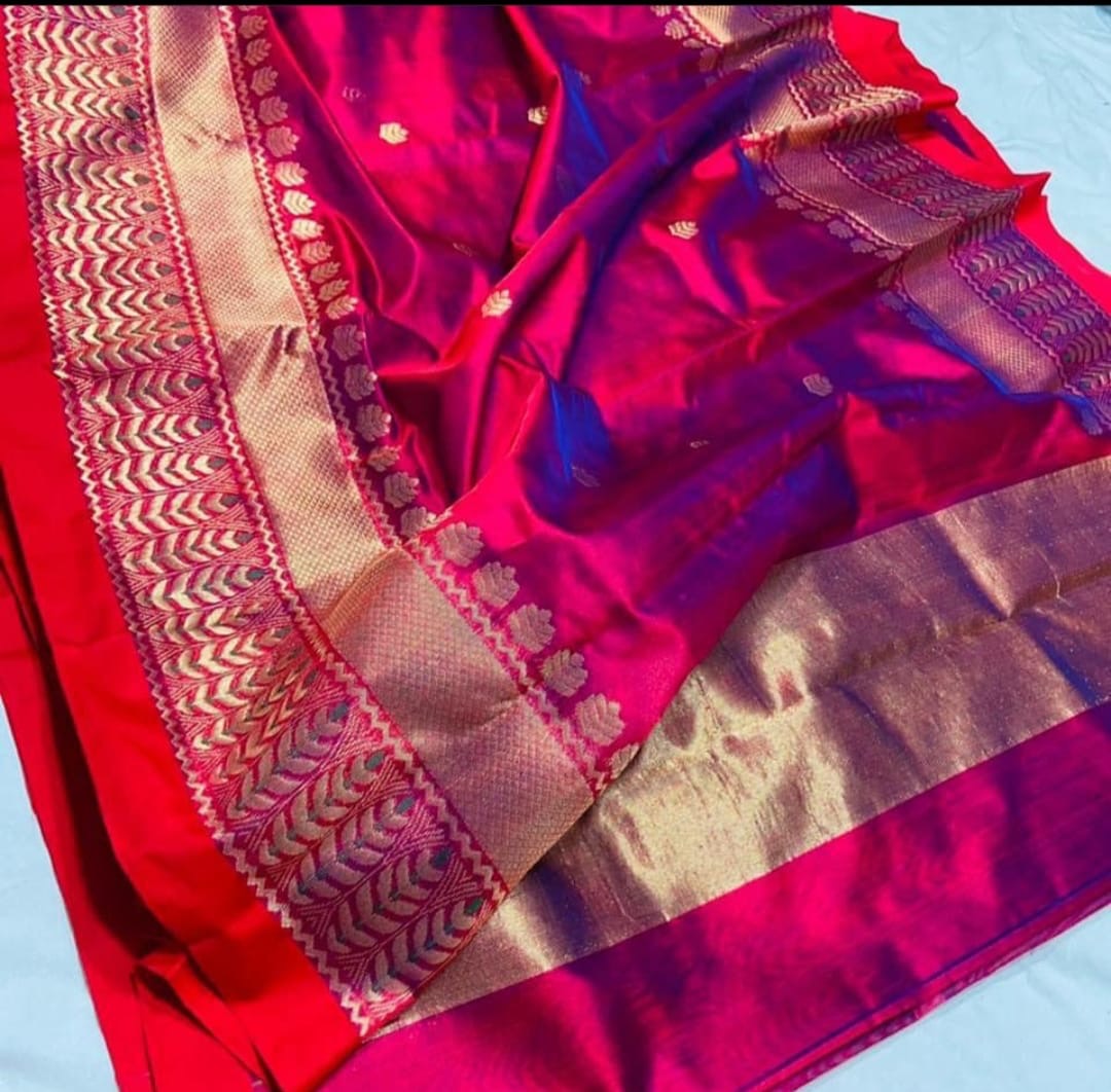 Vinisha Chanderi handloom saree pattu silk saree SaffronFashion