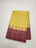 Yellow Kanjeevaram saree Indian traditional saree blouse