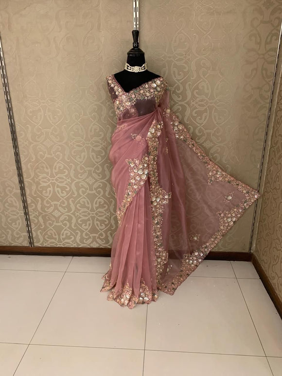 Inisha Partywear saree organza saree sequins saree