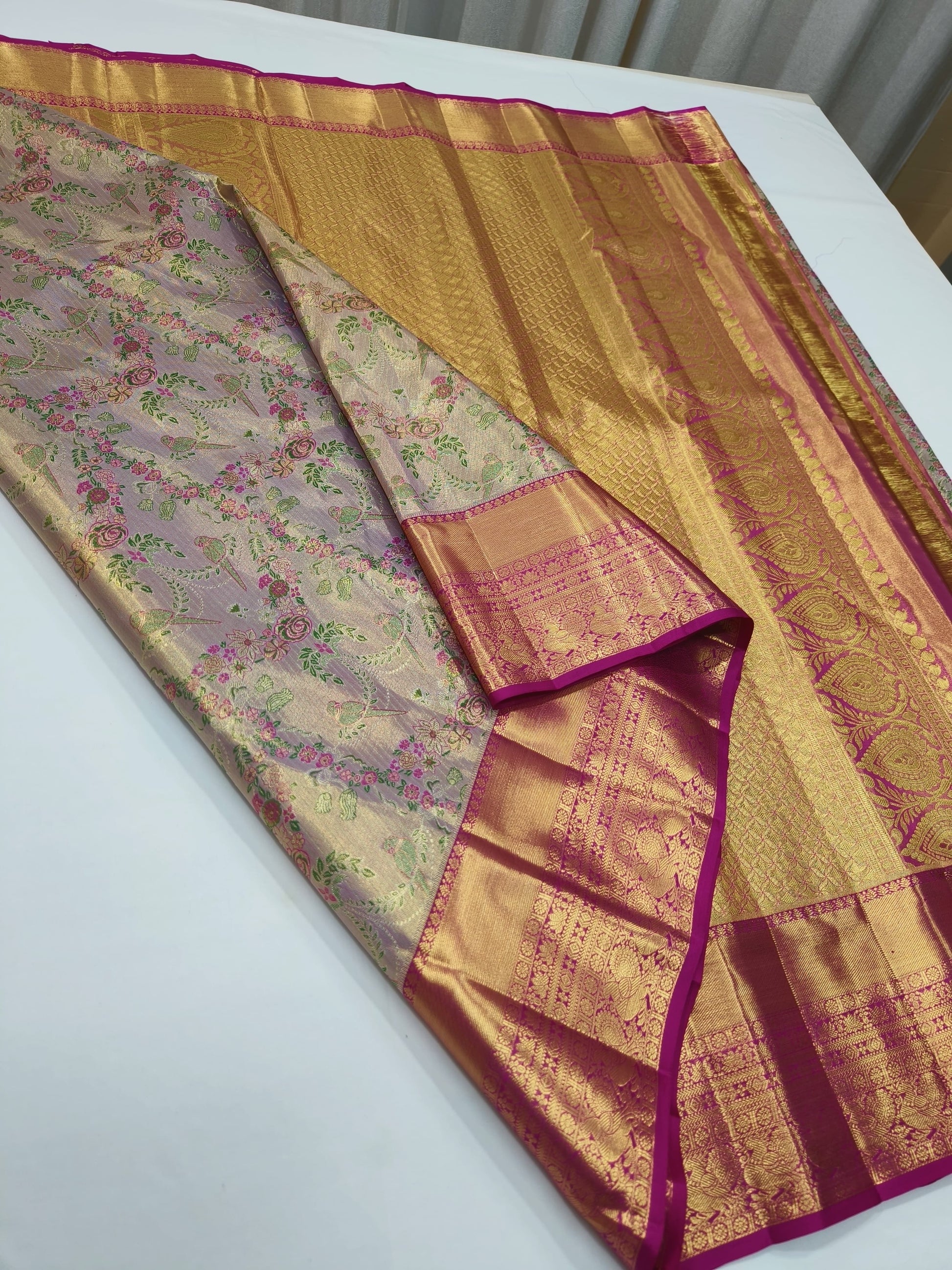 Ranashi Kanjeevaram silk saree - Saffronfashionindia