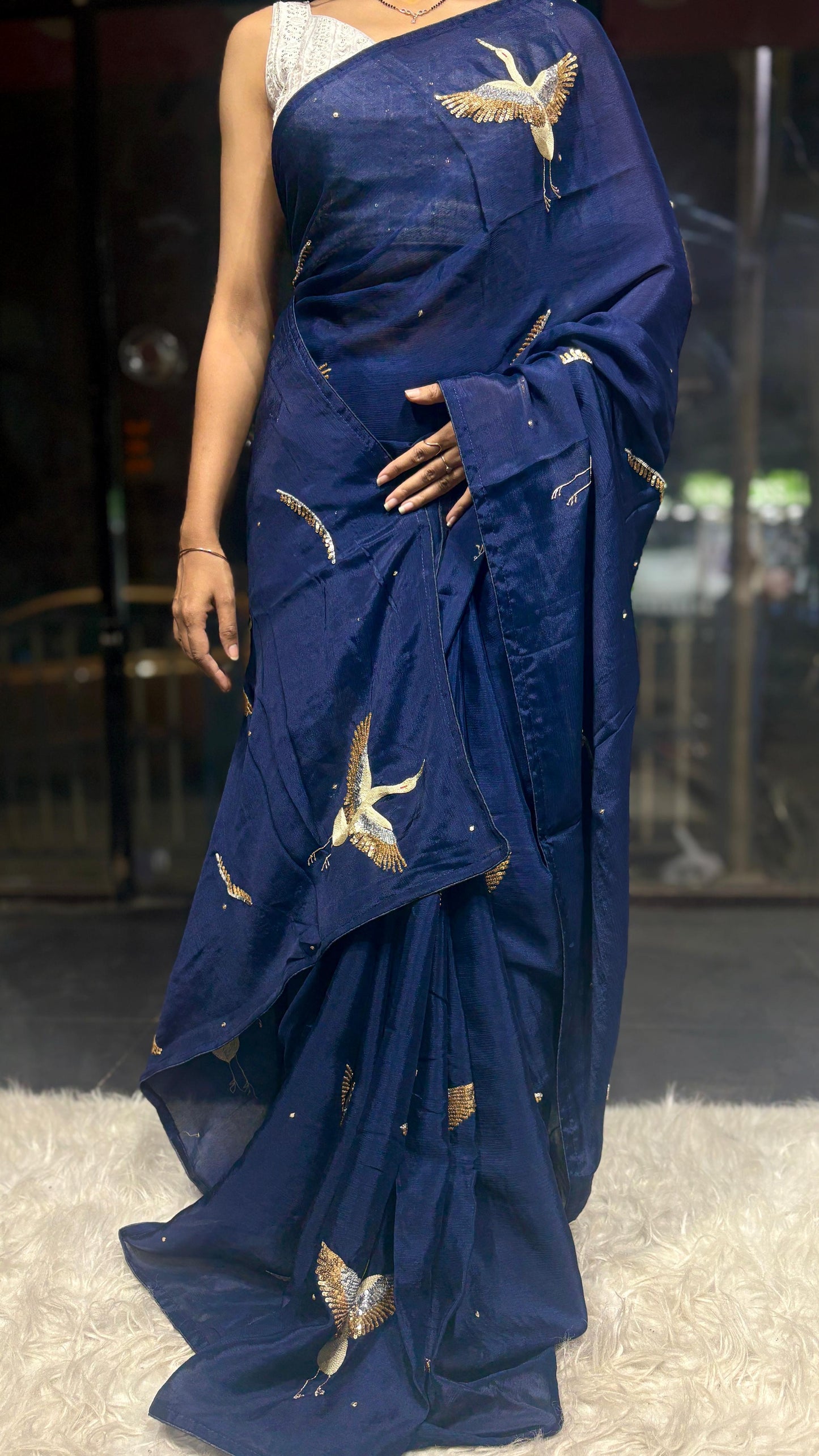 Bird inspired saree Partywear sarees Indian sari blouse Saffronfashionindia