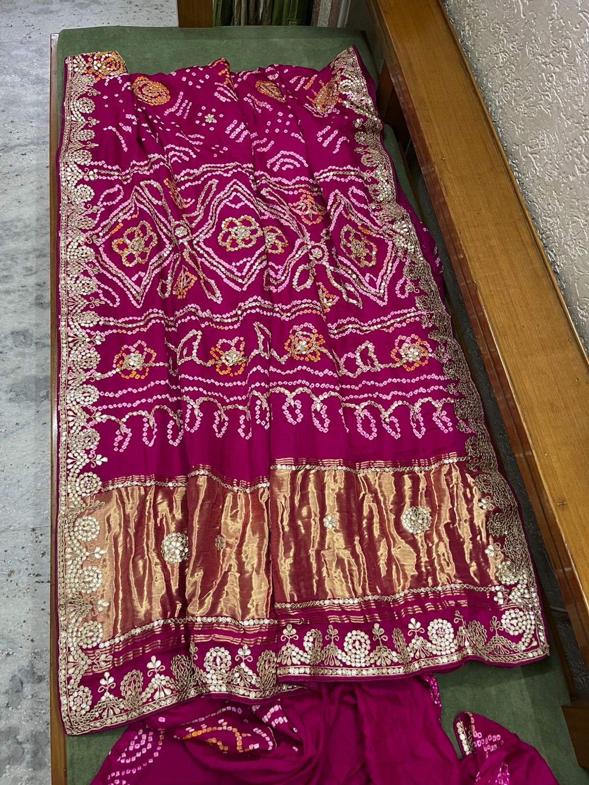 Pink gajji silk saree Indian sarees blouse SaffronFashion