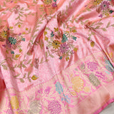 Pink Katan handwoven silk saree beautiful sarees