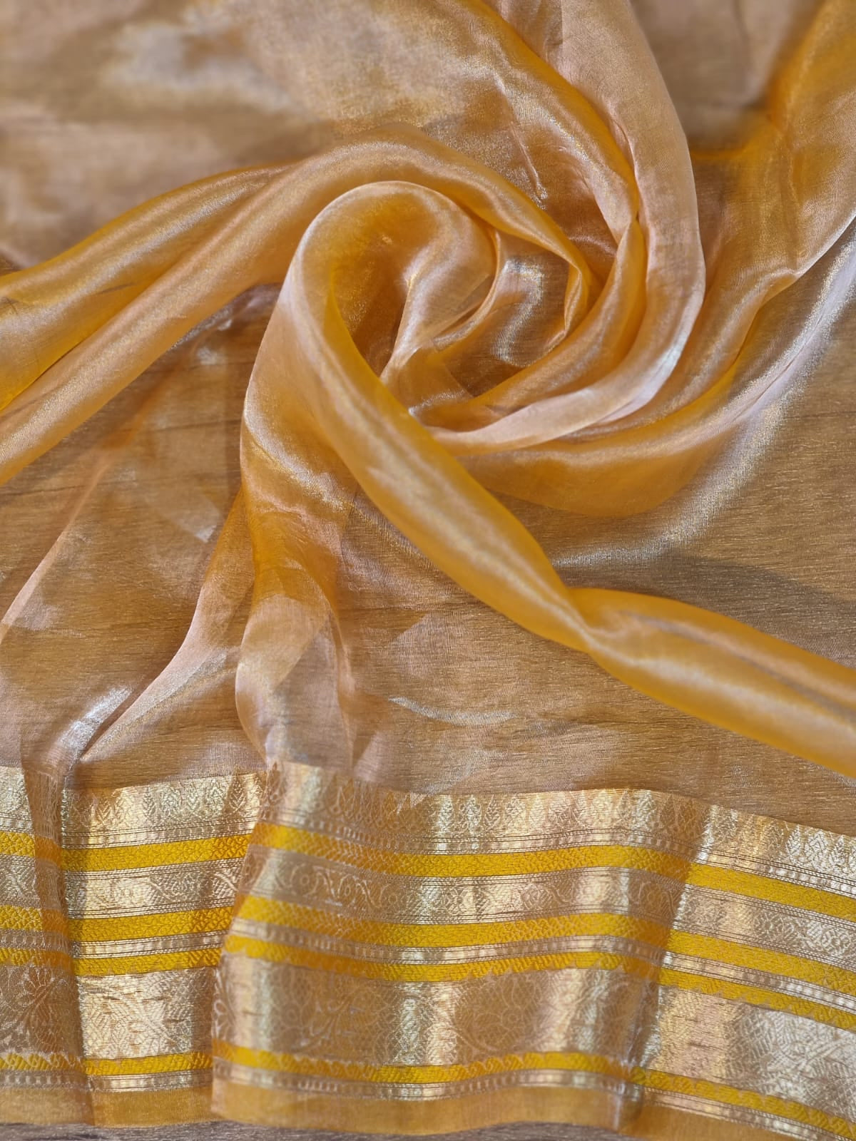 Embroidery tissue metallic saree Indian saree - Saffronfashionindia