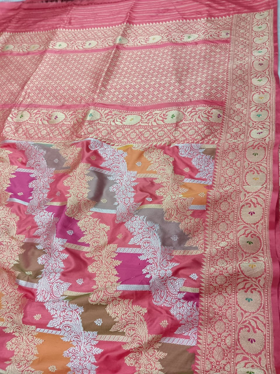 Kaveri banarsi katan silk saree Rangkat Saree - Saffronfashionindia