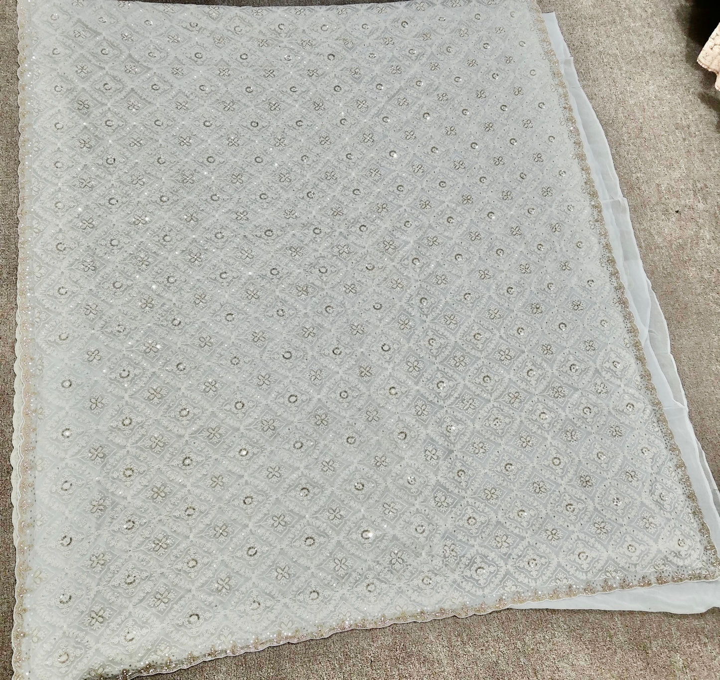 White Elegant Chikankari Saree Indian sarees blouse - Saffronfashionindia