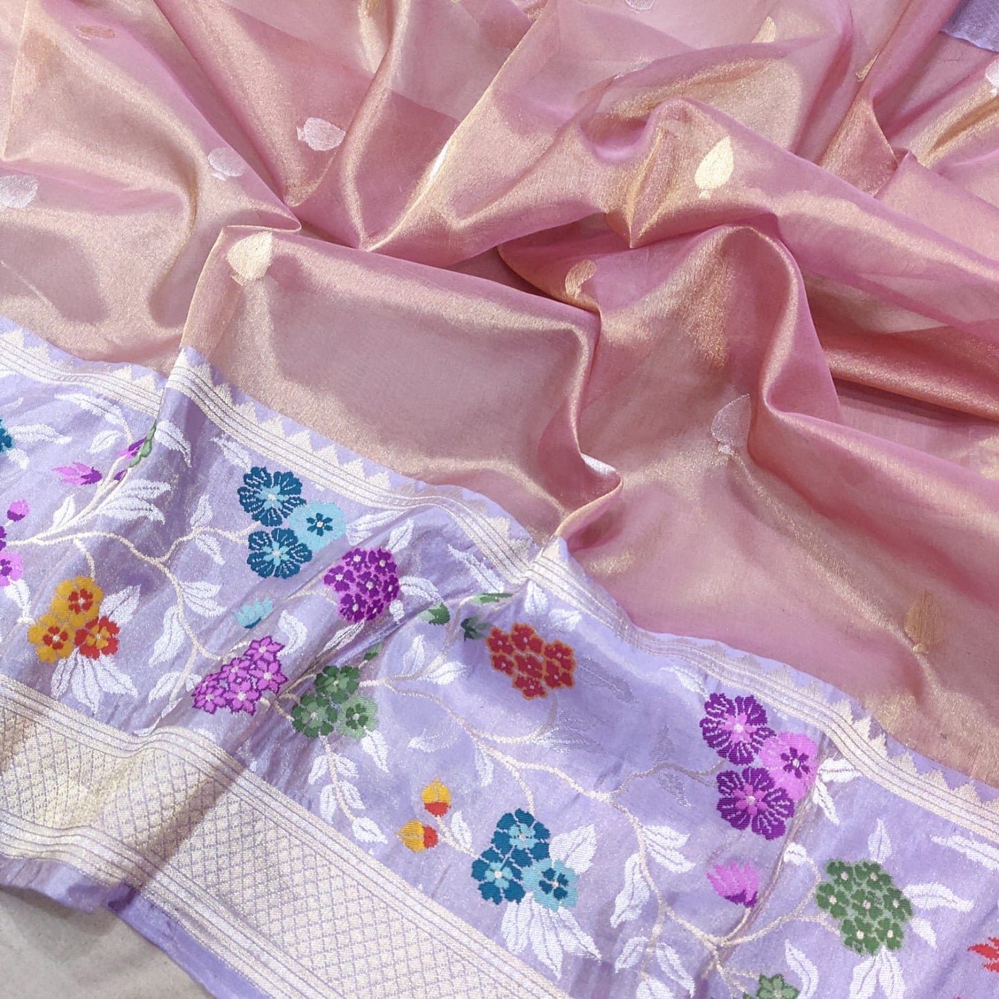 Tissue handwoven exclusive saree - Saffronfashionindia