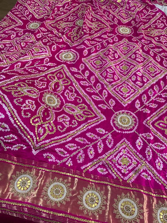 Pink gottapatti zardosi exclusive dupatta - Saffronfashionindia