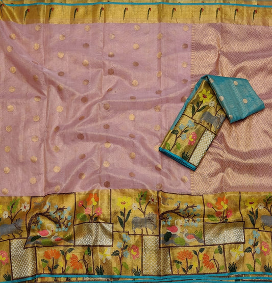 Kareeba tissue zari kota sarees traditional saree - Saffronfashionindia