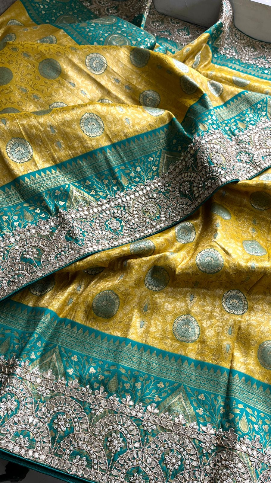 Banarsi Kanjeevaram saree gottapatti sarees - Saffronfashionindia