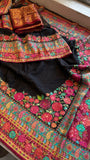 Black floral saree munga saree