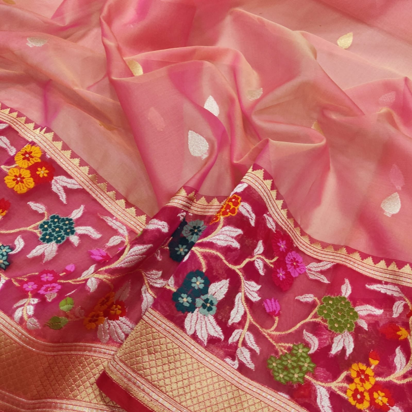 Avshika sarees Kora saree handwoven sari blouse SaffronFashion