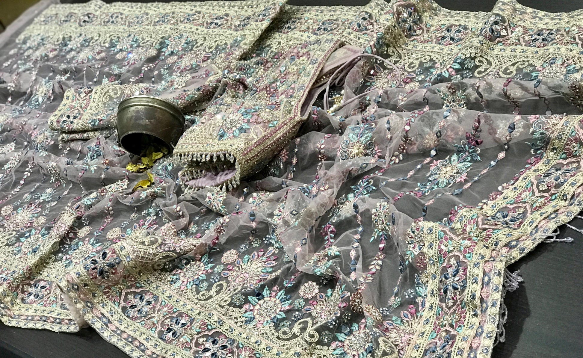 Designer embroidered saree net saree Partywear sari blouse Saffronfashionindia