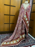 Red Gajji silk dupatta pearl gottapatti dupatta embroidered dupatta